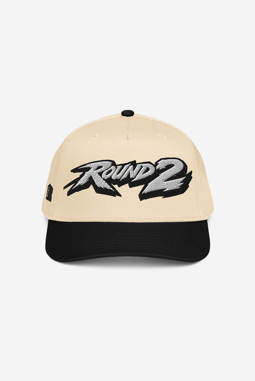 ROUND 2 - 5 panel Retro Cap (Black/Cream)