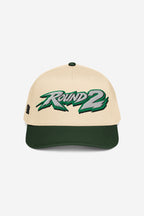 ROUND 2 - 5 panel Retro Cap (Green/Cream)