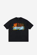 ROUND 2 (Distressed) - Loose Drop Shoulder T-Shirt (Black)