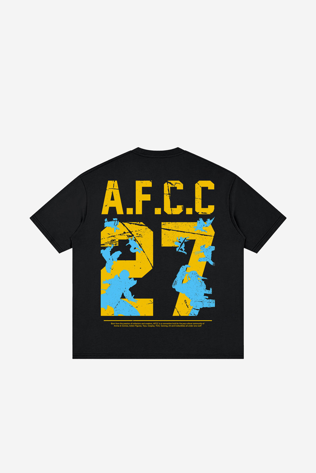 ROUND 2 (Distressed) - Loose Drop Shoulder T-Shirt (Black)