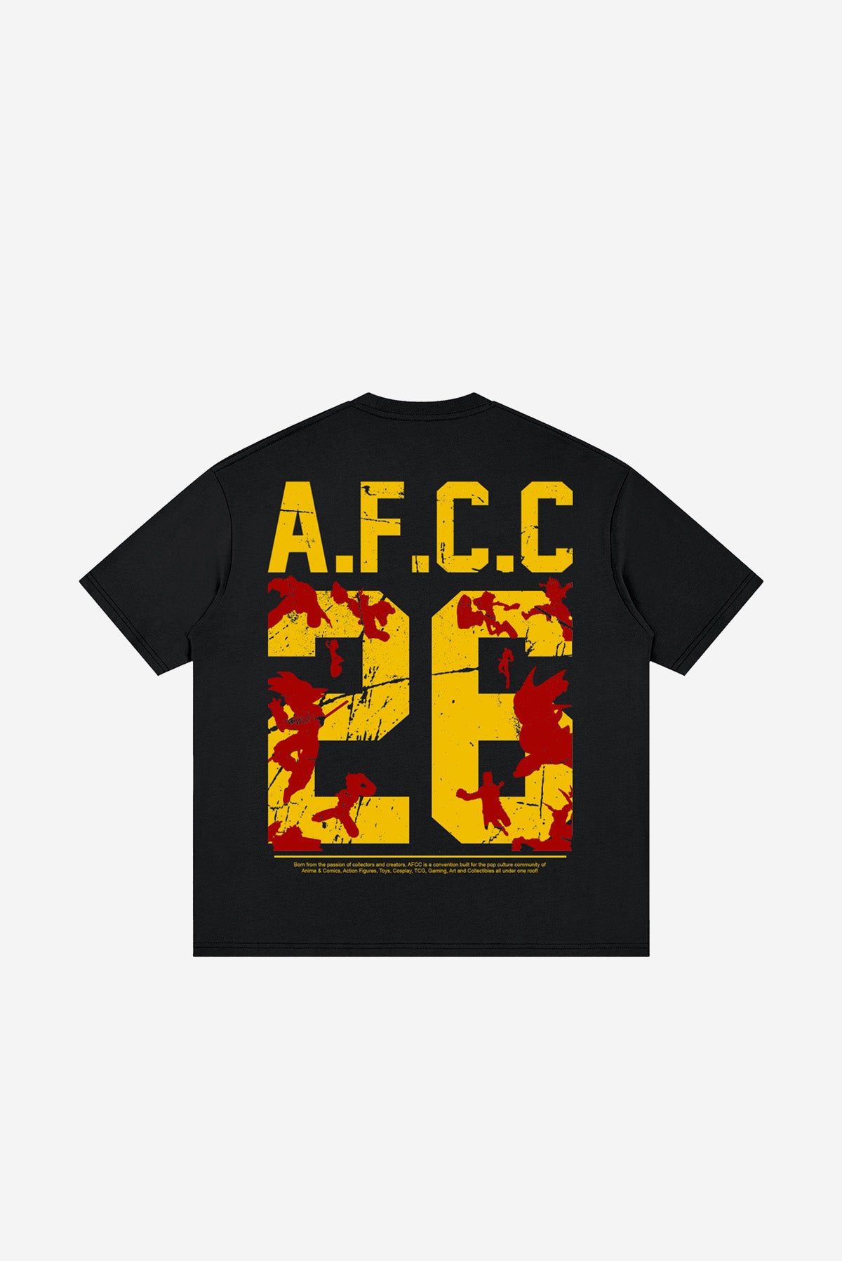 AFCC (Distressed) - Loose Drop Shoulder T-Shirt (Black)