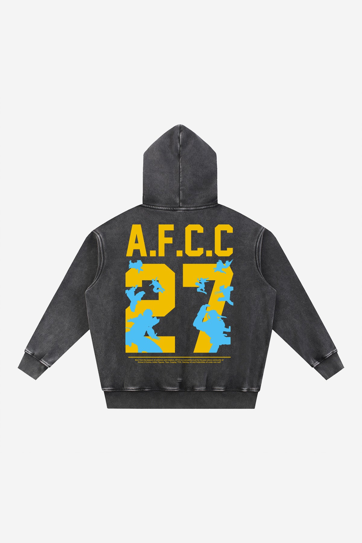 ROUND 2 - Snow Wash Fleece Oversize Hoodie (Black)