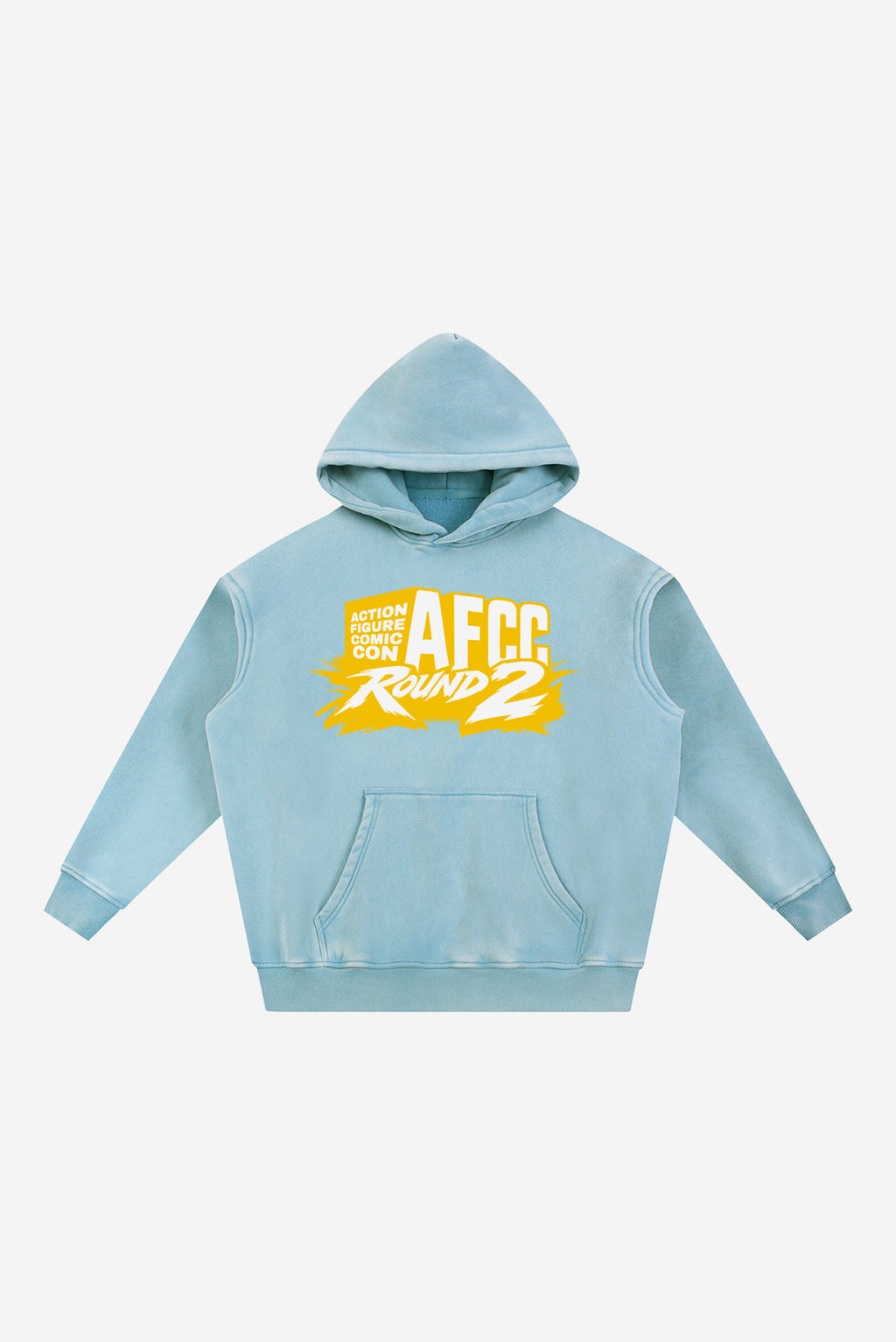ROUND 2 - Snow Wash Fleece Oversize Hoodie (Baby Blue)
