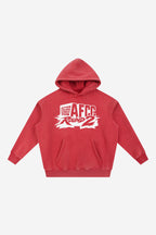 ROUND 2 - Snow Wash Fleece Oversize Hoodie (Red)