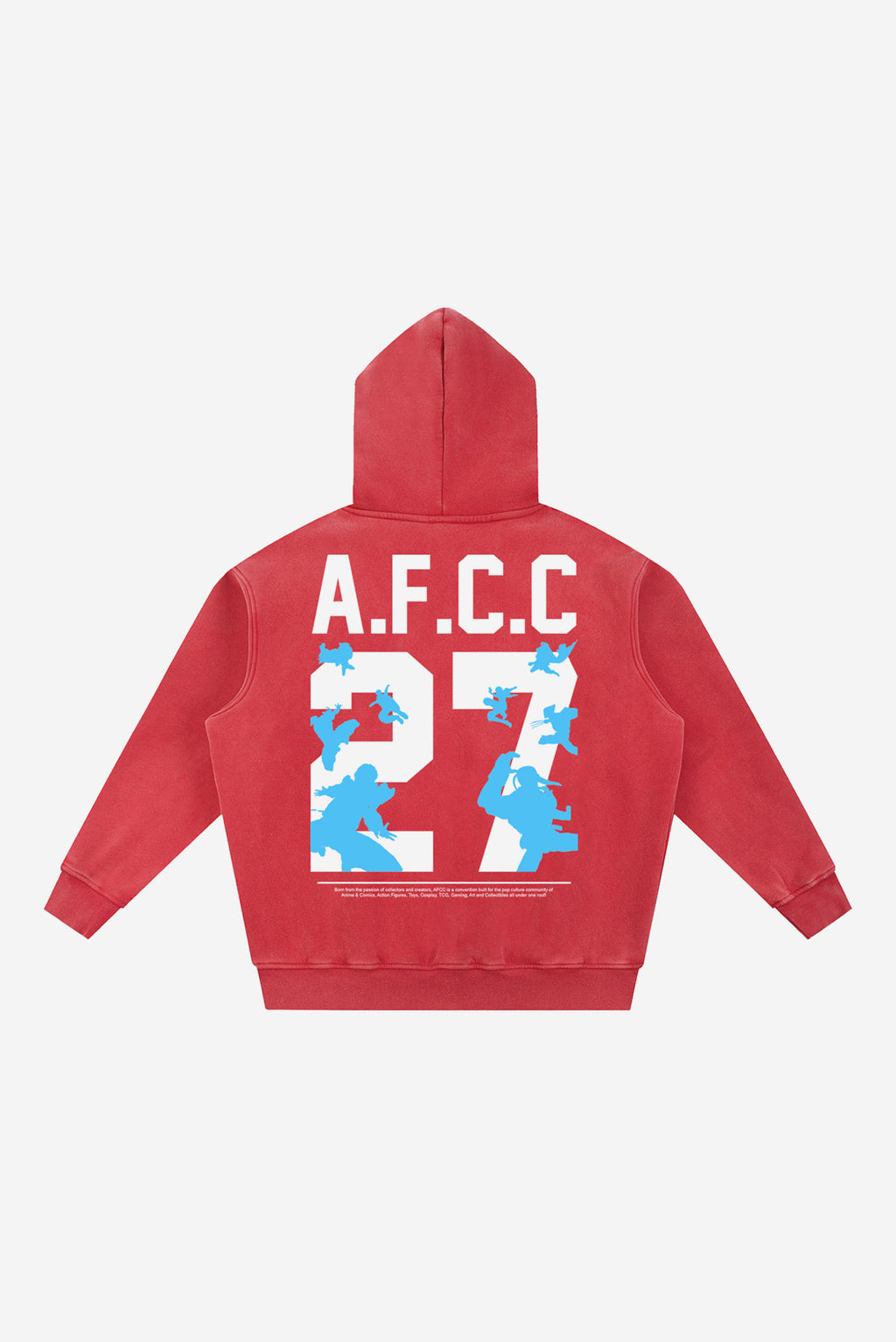 ROUND 2 - Snow Wash Fleece Oversize Hoodie (Red)