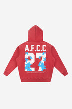 ROUND 2 - Snow Wash Fleece Oversize Hoodie (Red)